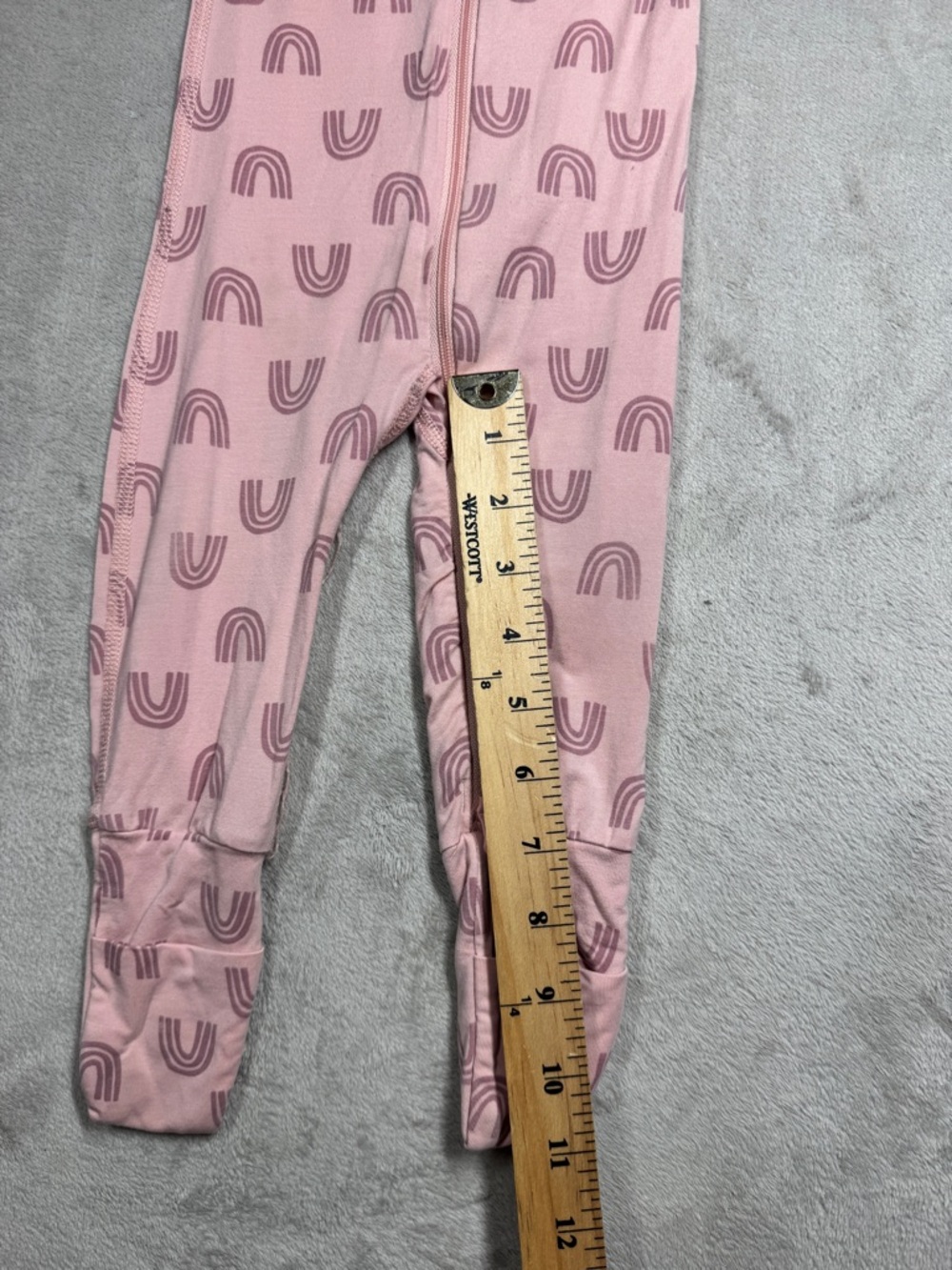 Hanna Andersson Layette Tencel Print Sleeper Blush Pink Rainbow Footie 12-18 M - Picture 9 of 16